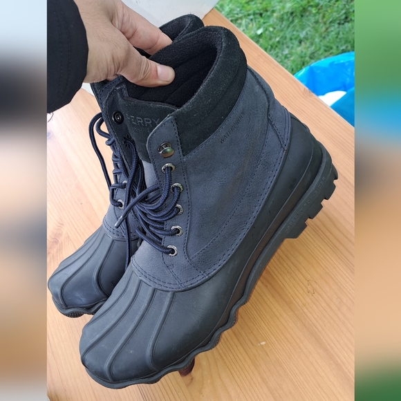 Sperry Top- Sider Brewster Boots Men's 8.5 M, Navy Blue Waterproof - Picture 1 of 4